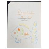 Pablo Picasso Crayon Drawing on Page from Book