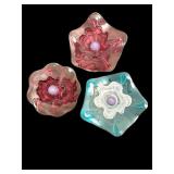 3pc After Chihuly Wall Decor Blown Art Glass