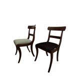2pc Vintage Mahogany Saber Leg Chairs