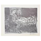 Pablo Picasso "Boy & Sleeping Girl by Candlelight"