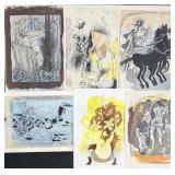 6pc Georges Braque (1882-1963) "Verve" Signed