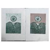 2pc Bona de Mandiargues (1926-2000) Aquatint