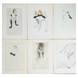6pc Yvette Guilbert by Henri Toulouse-Lautrec