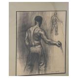 John Garth Original Charcoal Figure Drawing