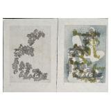 2pc Camille Bryen Limited Edition Aquatint Print