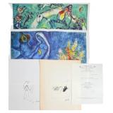 4pc Marc Chagall Book Cover & Lithographs