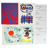 3pc Joan Miro "His Graphie Work" Lithographs COA