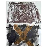 2pc Antoni Tapies Lithographs Signed