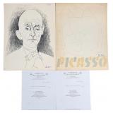 2pc Pablo Picasso Original Lithographs with COA