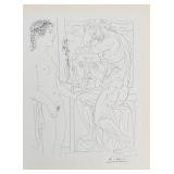 Pablo Picasso "Female Model and 2 Sculptures"