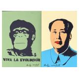 2pc Andy Warhol Drawings Stamped COA on Verso