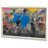 Very Large Mr. Brainwash "Juxtapose" COA 86.5x56.5