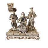 Chinese Carved Bone Sculpture w Court Figures