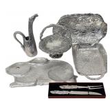 6pc Arthur Court Bunnies Serving Plates & Utensils