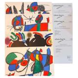 4pc Joan Miro Original Lithographs Double Page
