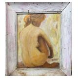 Diaz Nude Seated Female Oil on Canvas Board