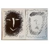 2pc Pablo Picasso Lithographs Covers Catalog 3 & 4