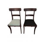 2pc Vintage Mahogany Saber Leg Chairs
