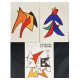 3pc Alexander Calder (1898-1976) Original Lithos
