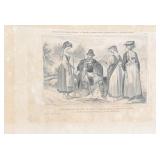 19C French Engraving "Italie Costumes Moderne"
