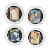 4pc Picasso Living Plates Harlequin Series