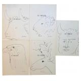 5pc Pablo Picasso Plates Signed