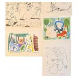 5pc Pablo Picasso Original Lithographs Various