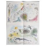 2pc Marc Chagall Original Lithographs "Derriere