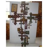 Ornate Press Metal Inspirational Large Wall Cross