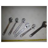 6pc Adjustable Wrenches - Crescent Wrenches