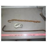 30" Crow Bar / 2" Tow - Lift Hook / Chain Section