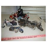 Metal Nostalgia & Molded Santa Motorcycle Models
