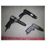 3pc Air Tools - 2 Air Drills & Air Chisel Hammer
