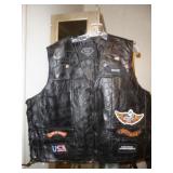 Buffalo Leather Biker Leather Vest Size 4X