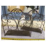 Pair of Ornate Wrought Metal Magazine Racks