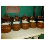 Vintage Stone Ware Butter Crocks & Ramekin Set
