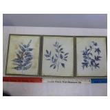3pc Set Floral Giclee Art Prints on Canvas
