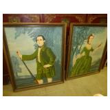 Hawthorne - Pair of Antique Framed Paintings