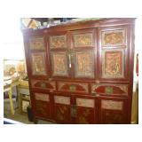 19th Century Chinese Hand Carved Wood Cabinet