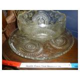 1935 L. E. Smith Slewed Horseshoe Glass Punch Set