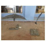 2pc Hand Made Cut Steel Flying Bird Art