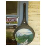 Vintage Steel Toll Painted Folk Art Camp Pan