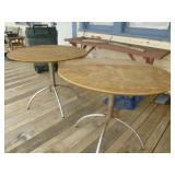 2pc Mid Century Chrome Base Wood Dinette Tables