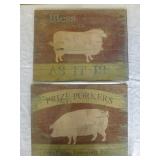 Prize Porkers / Bless Us Enamel Metal Signs
