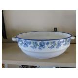 Vintage Enamel Ware 13" Handled Bowl
