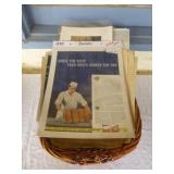 Wicker Basket of Advertising, Art & Ephemera