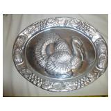 Pewter Turkey Platter - 16" Heavy Pewter Tray