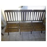 Antique Folding Wood Slat Church Pew