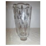 Lead Crystal Wheel Cut Art Vase