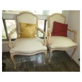Pair of Vintage Carved Wood Arm Chairs